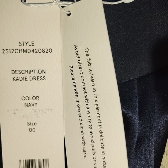 Veronica Beard navy Kadie Dress NWT 00 $648 stretch silk satin ruched mini - Picture 4 of 11